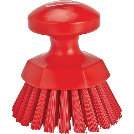 Round Hand Brush, Stiff Bristles, 5" Long, Red