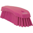 Large Angled Hand Brush, Stiff Bristles, 8" Long, Pink