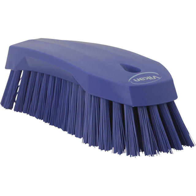 Large Angled Hand Brush, Stiff Bristles, 8" Long, Purple