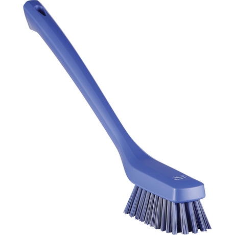 Narrow Long-Handle Cleaning Brush, Stiff Bristles, 16-1/2" Long, Purple