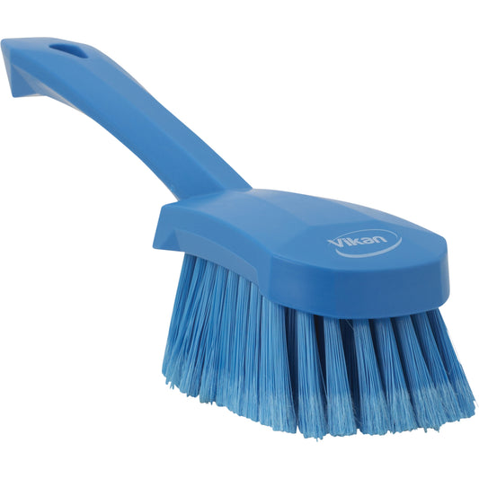 Short-Handled Washing Churn Brush, Soft Bristles, 10" Long, Blue