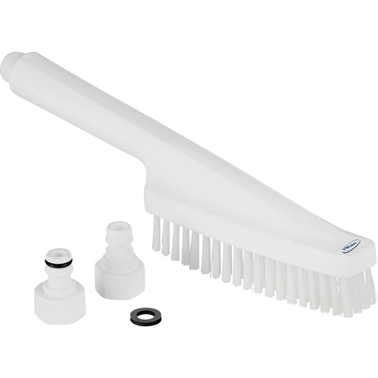 Waterfed Hand Brush, Stiff Bristles, 13" Long, White