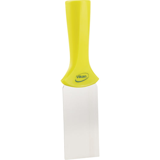 Handle-Mounted Stainless Steel Scraper, Yellow, 2" W x 8" L