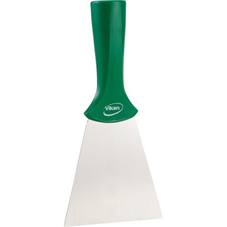 Handle-Mounted Stainless Steel Scraper, Green, 4" W x 8" L