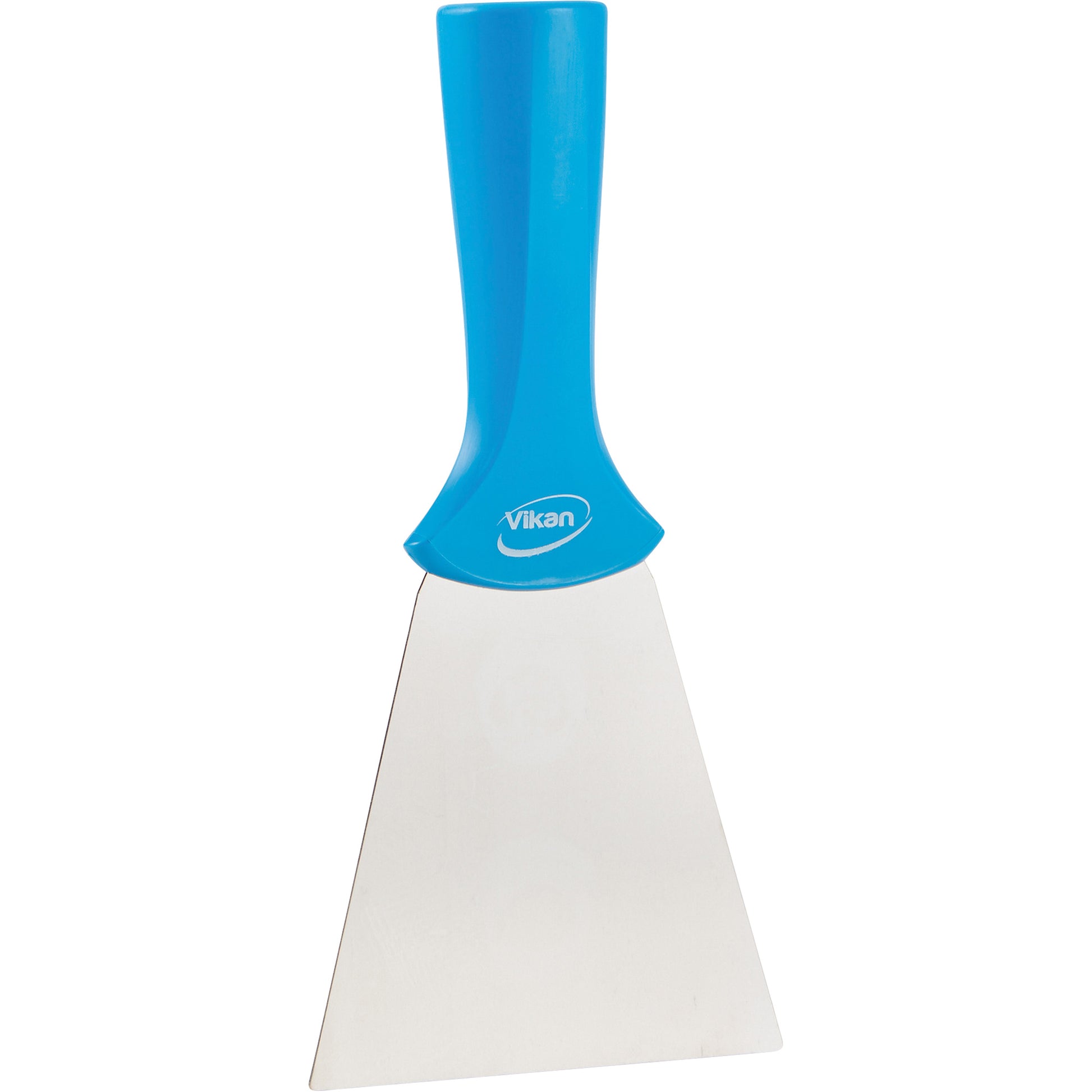 Handle-Mounted Stainless Steel Scraper, Blue, 4" W x 8" L