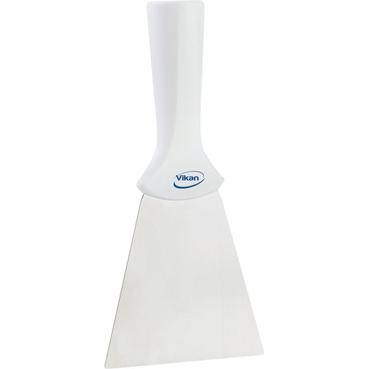 Handle-Mounted Stainless Steel Scraper, White, 4" W x 8" L