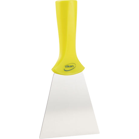 Handle-Mounted Stainless Steel Scraper, Yellow, 4" W x 8" L
