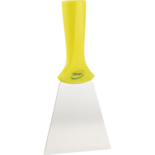 Handle-Mounted Stainless Steel Scraper, Yellow, 4" W x 8" L