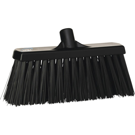 Heavy-Duty Push Broom, Stiff Bristles, 13", Polyester, Black