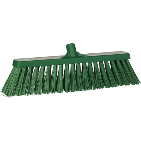 Heavy-Duty Push Broom, Stiff Bristles, 20", Polyester, Green