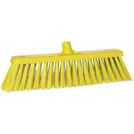 Heavy-Duty Push Broom, Stiff Bristles, 20", Polyester, Yellow