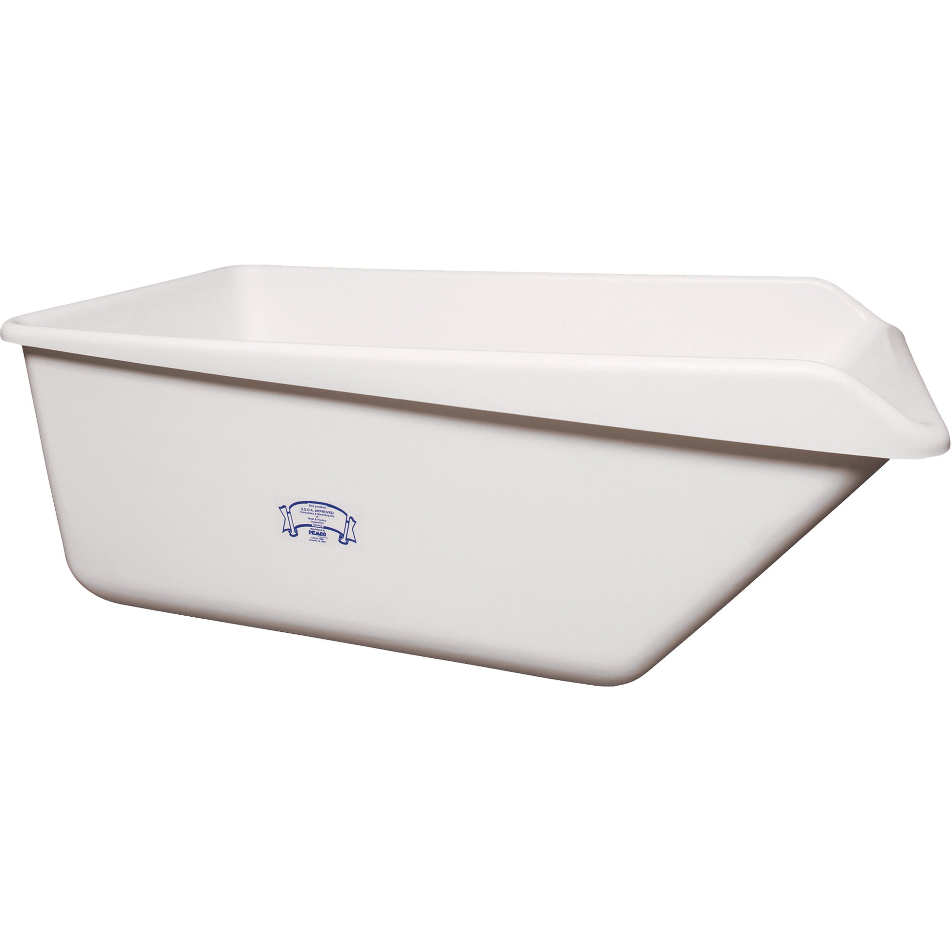 Angled Dump Tub with Drain, Plastic, White