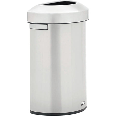 Refine Half Round Waste Container, Stainless Steel, 16 US. Gal.