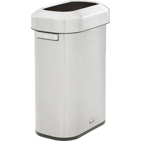 Refine Slim Waste Container, Stainless Steel, 15 US. Gal.