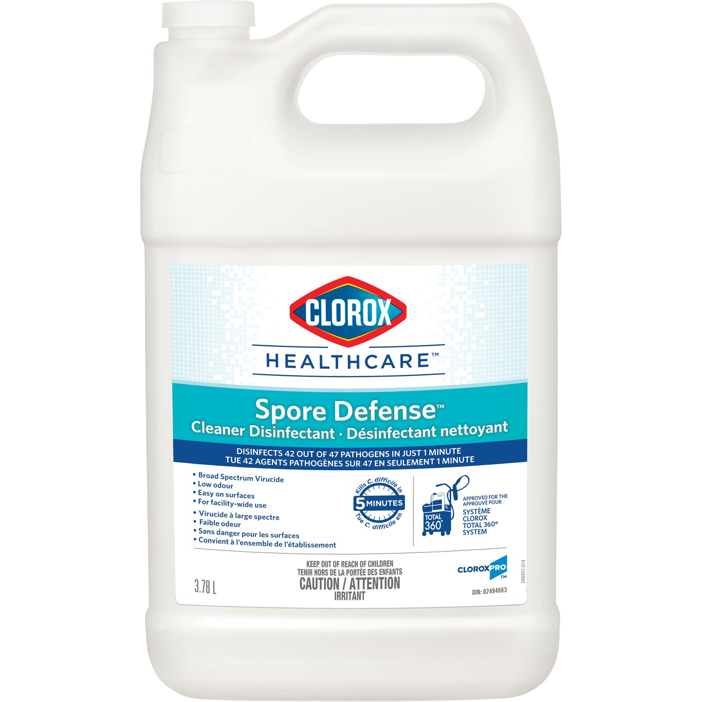 Clorox Healthcare® Spore Defense™ Cleaner Disinfectant, 3.78 L, Jug