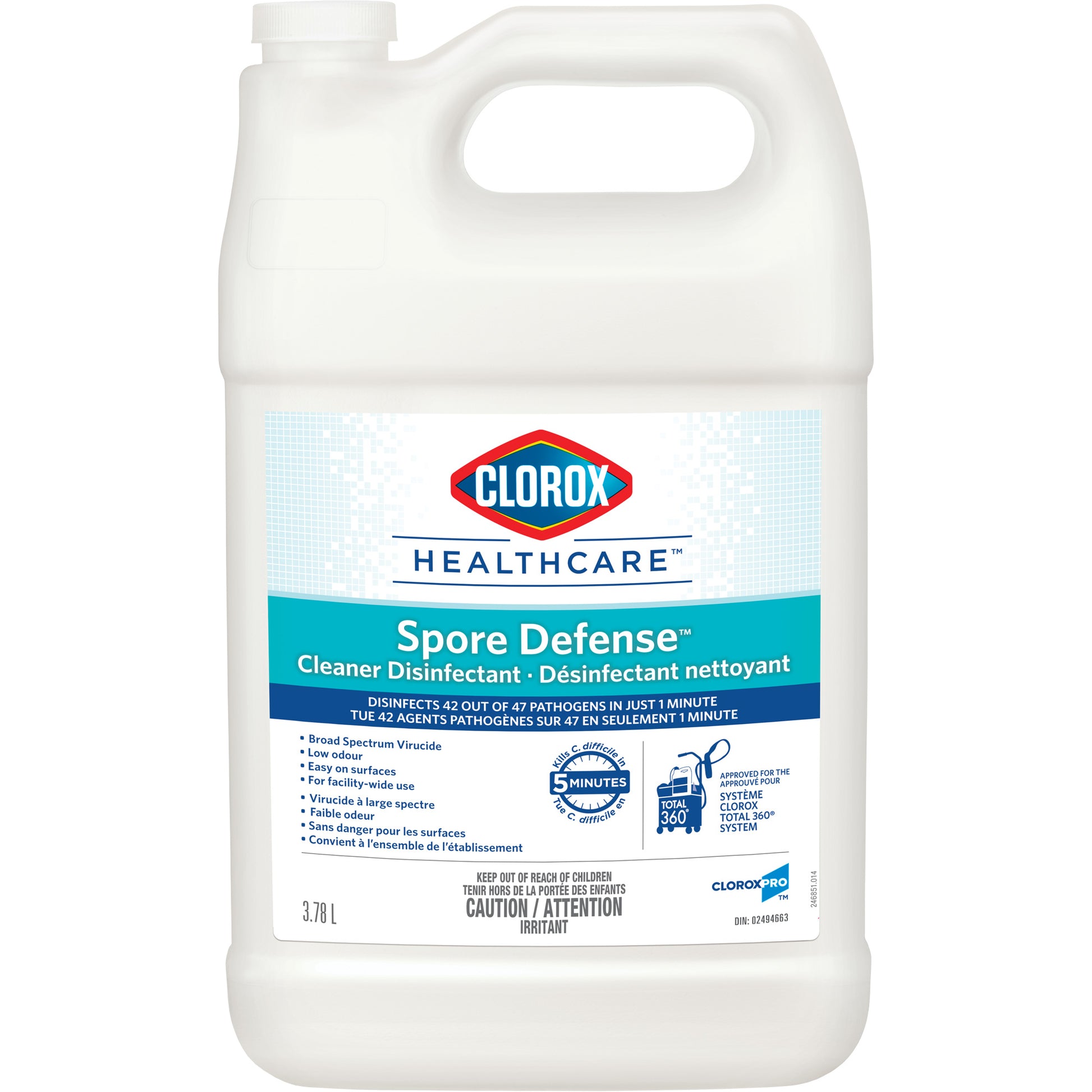 Clorox Healthcare® Spore Defense™ Cleaner Disinfectant, 3.78 L, Jug