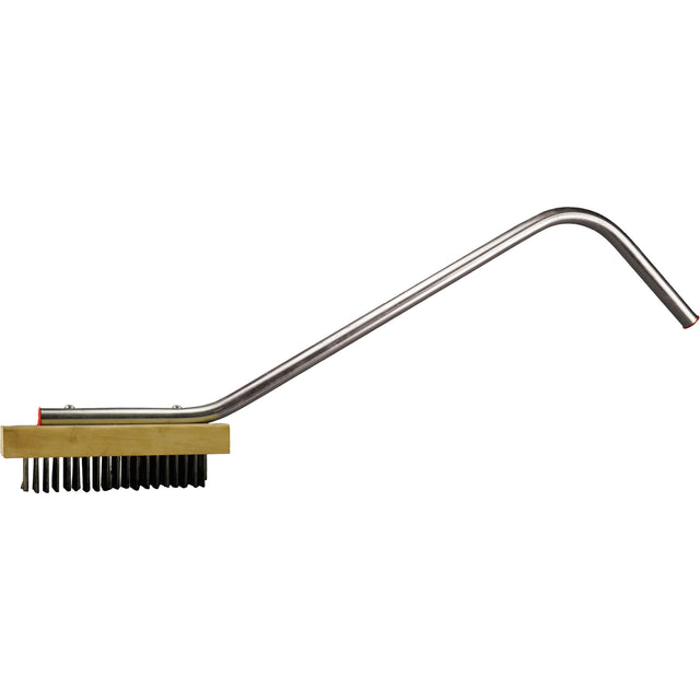 Curved Handle Broiler Brush, Carbon Steel, 24" Long