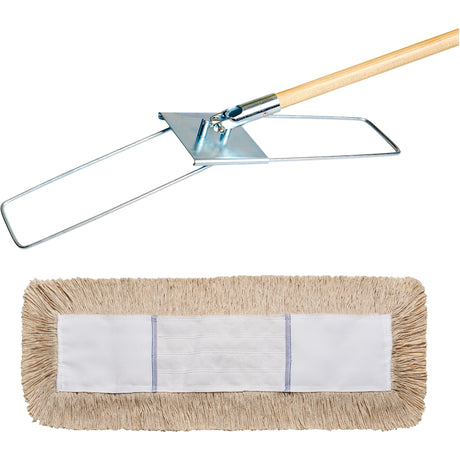 Break-Ezy Dust Mop System, Slip On Style, Cotton, 48" L x 5" W