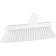 Dustpan Broom with Angled Thread, Medium Bristles, 10", Polyester, White