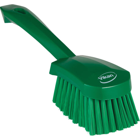 Short-Handled Washing Brush, Soft Bristles, 10-1/2" Long, Green