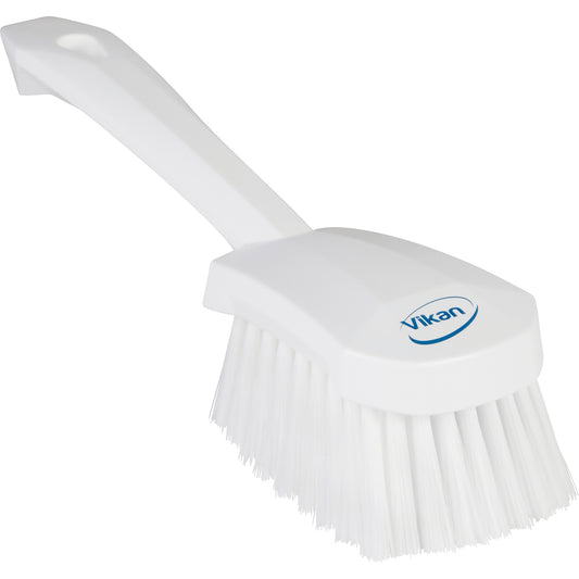 Short-Handled Washing Brush, Soft Bristles, 10-1/2" Long, White