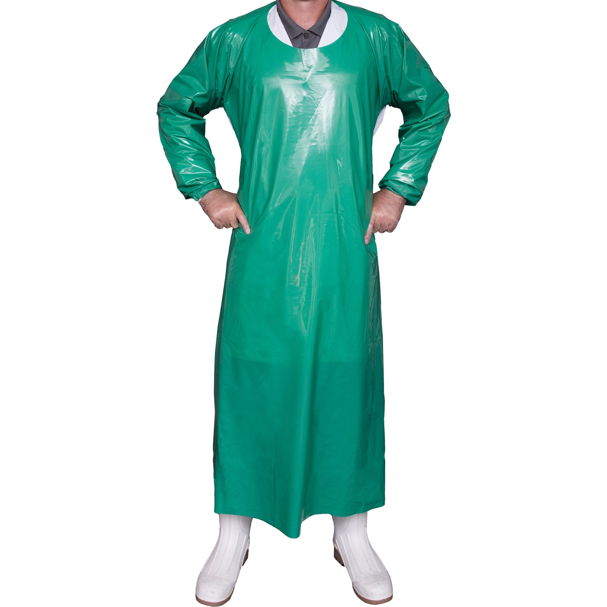 Vikan Top Dog 6 Mil. Gown, X-Large, Green, Polyurethane