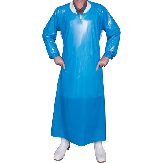 Vikan Top Dog 6 Mil. Gown, X-Large, Blue, Polyurethane