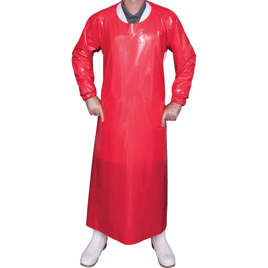 Vikan Top Dog 6 Mil. Gown, X-Large, Red, Polyurethane