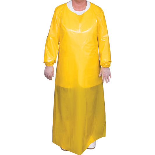 Vikan Top Dog 6 Mil. Gown, Large, Yellow, Polyurethane