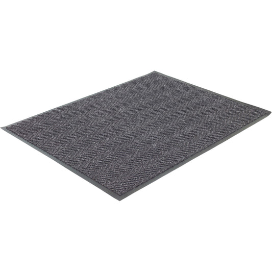 Edgewood Matting Herringbone Matting, Wiper/Scraper, 3' x 5' x 1/4", Dark Grey