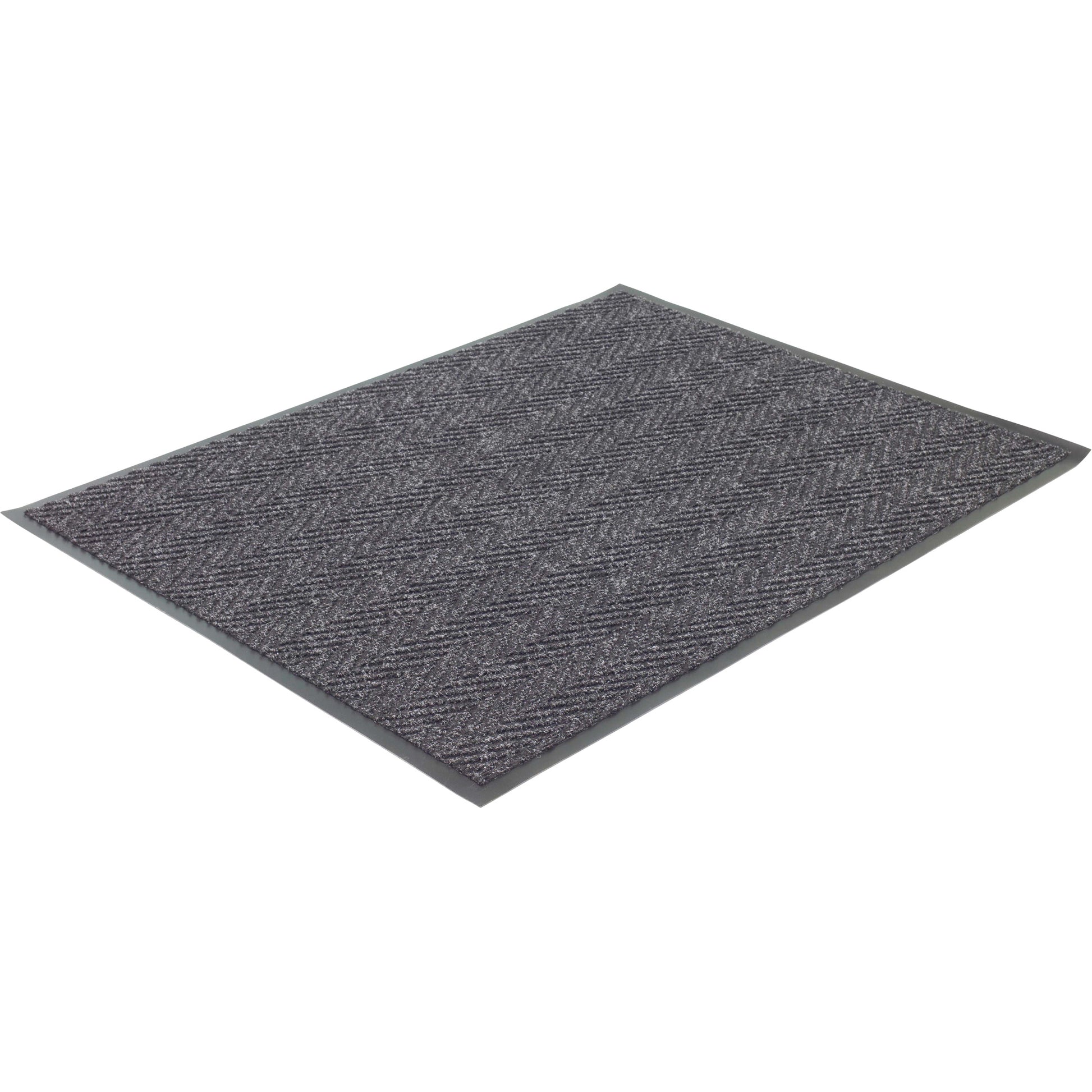 Edgewood Matting Herringbone Matting, Wiper/Scraper, 4' x 10' x 1/4", Dark Grey