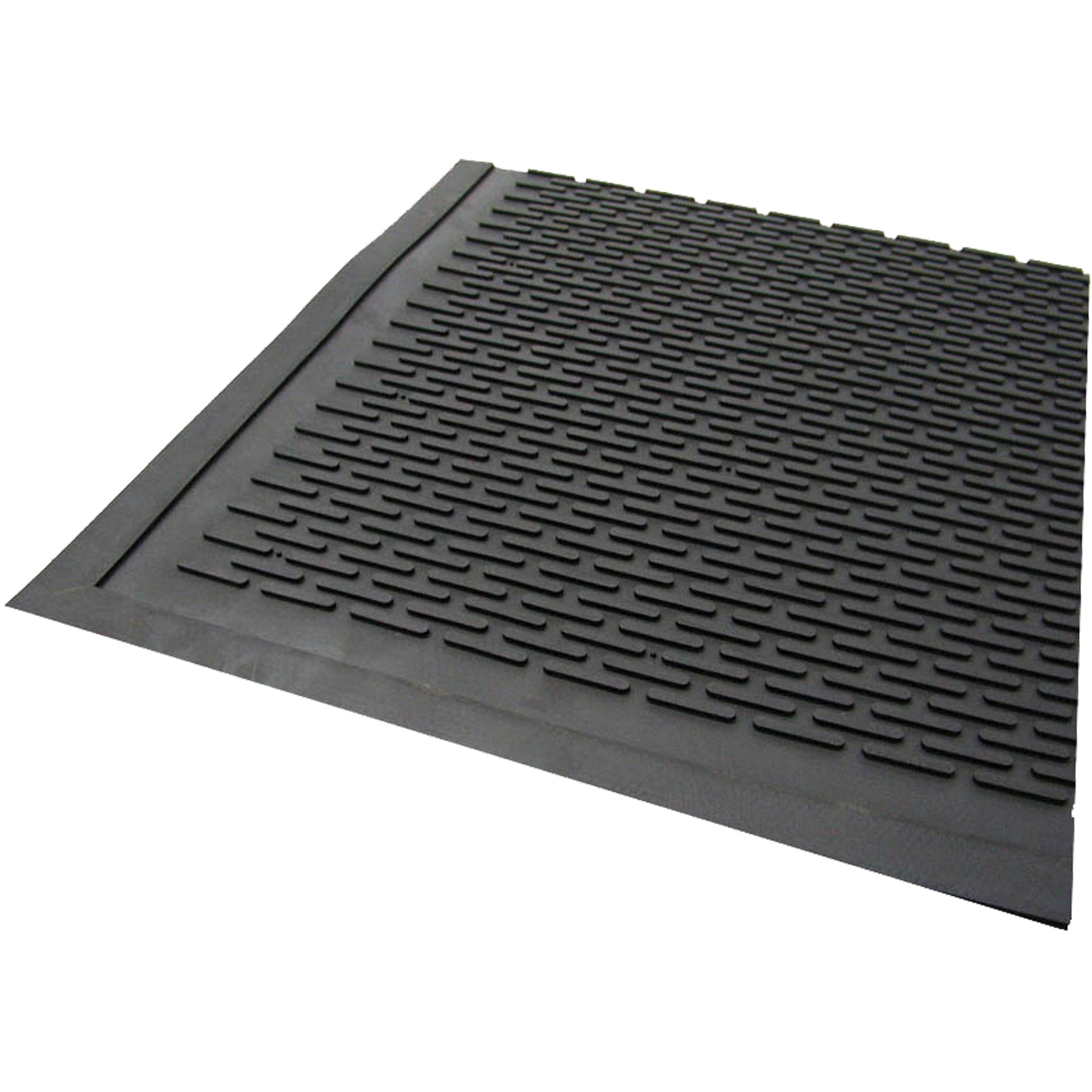 Edgewood Matting Outdoor Mat, Rubber, Scraper Type, Solid Pattern, 3' x 5', Black