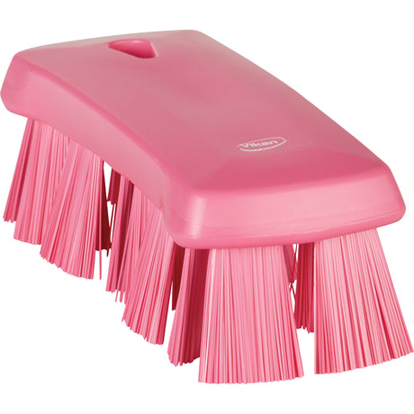 UST Hand Brush, Stiff Bristles, 6-9/10" Long, Pink