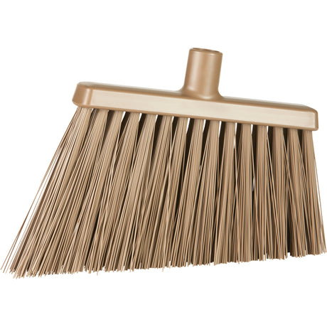Angle Cut Broom, Extra Stiff Bristles, 11-2/5", Polyester/Polypropylene/PVC/Synthetic, Brown