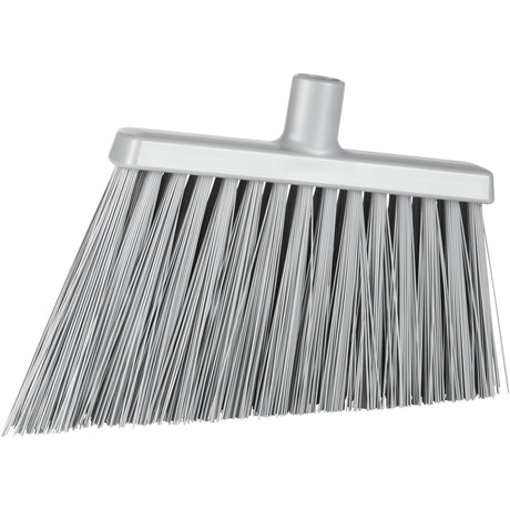 Angle Cut Broom, Extra Stiff Bristles, 11-2/5", Polyester/Polypropylene/PVC/Synthetic, Grey