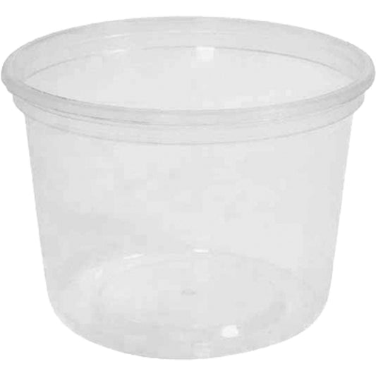 MicroGourmet™ 16 oz. Clear Deli Container without Lid, Plastic, Round