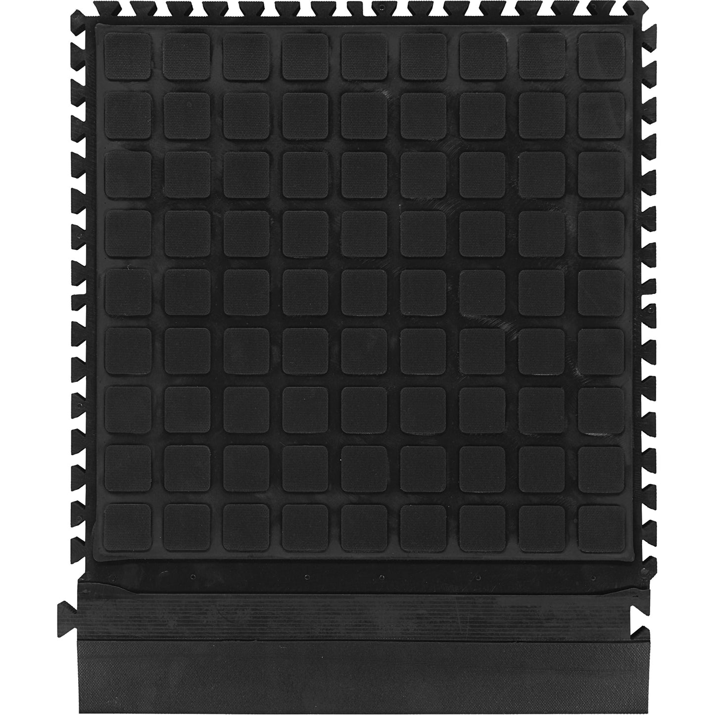 M+A Matting Hog Heaven III Comfort Modular Side Tile, Corrugated, 1-1/2' x 1-4/5' x 3/4", Black, Nitrile