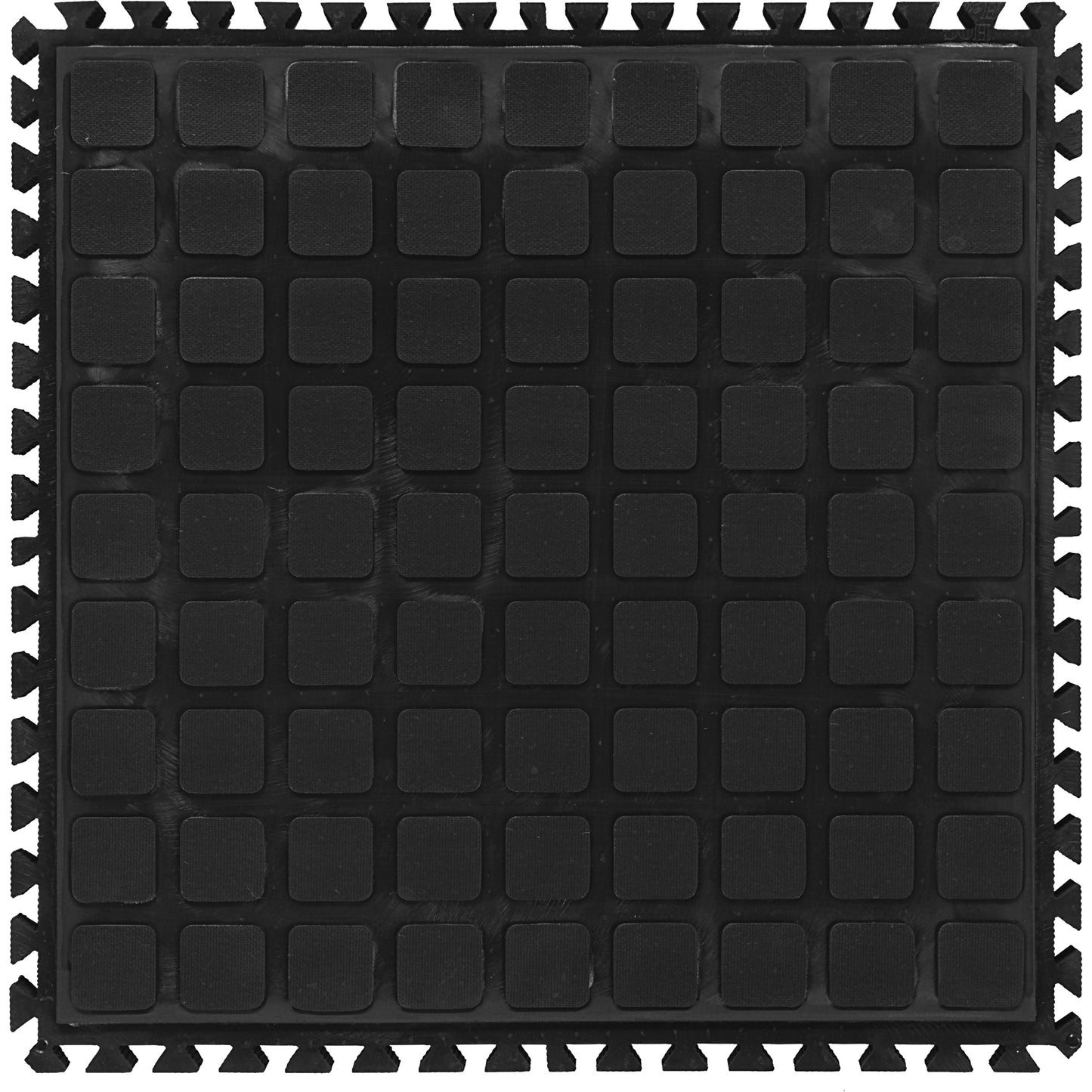 M+A Matting Hog Heaven III Comfort Modular Centre Tile, Corrugated, 1-1/2' x 1-1/2' x 3/4", Black, Nitrile