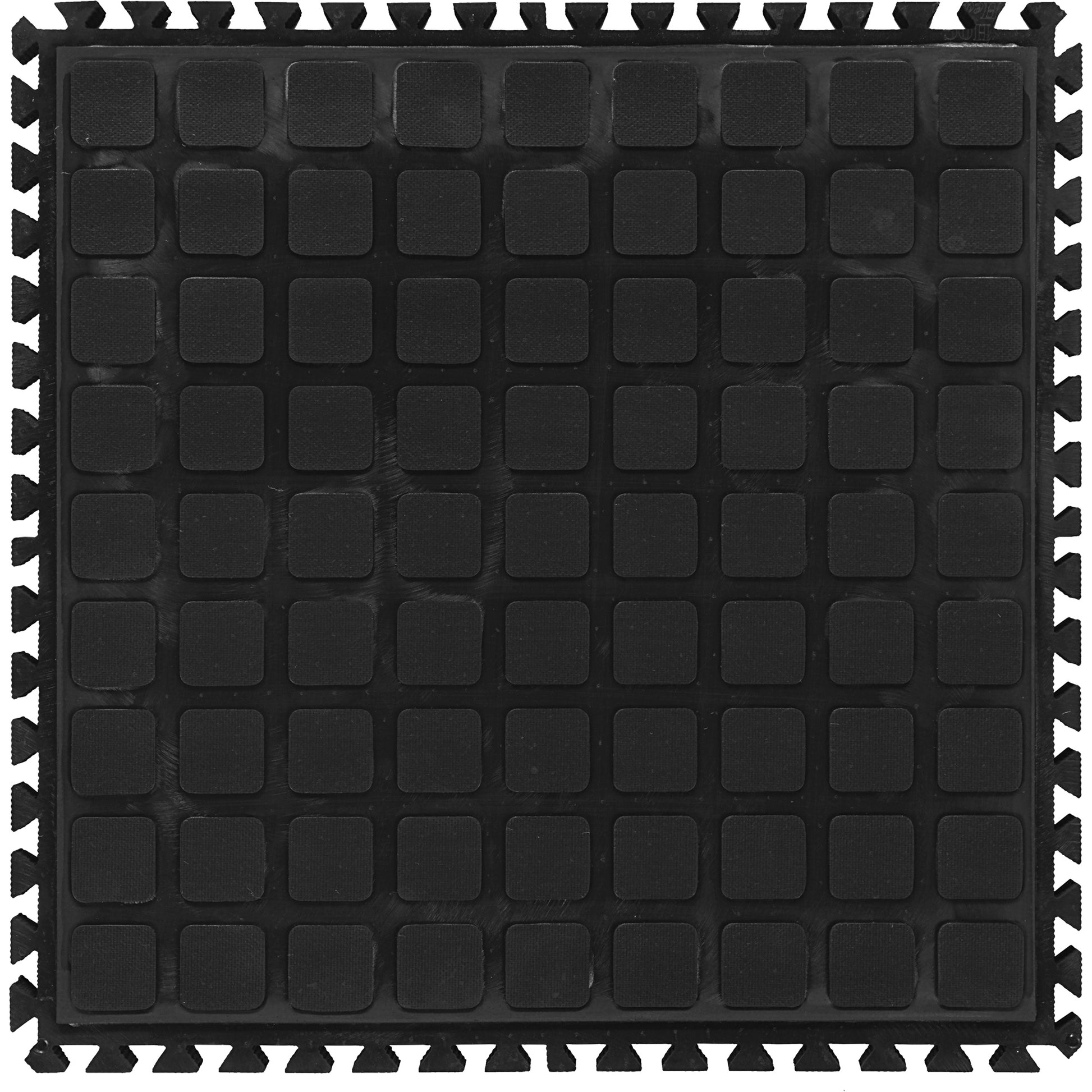 M+A Matting Hog Heaven III Comfort Modular Centre Tile, Corrugated, 1-1/2' x 1-1/2' x 3/4", Black, Nitrile
