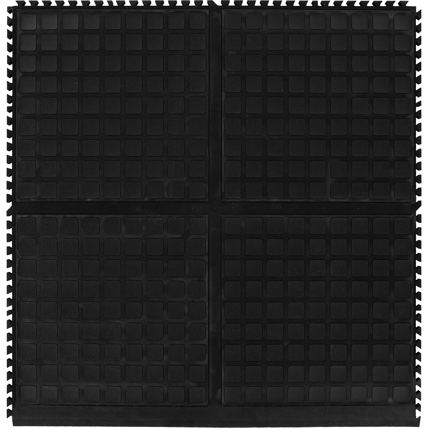 M+A Matting Hog Heaven III Comfort Modular Side Tile, Corrugated, 3' x 3-1/3' x 3/4", Black, Nitrile