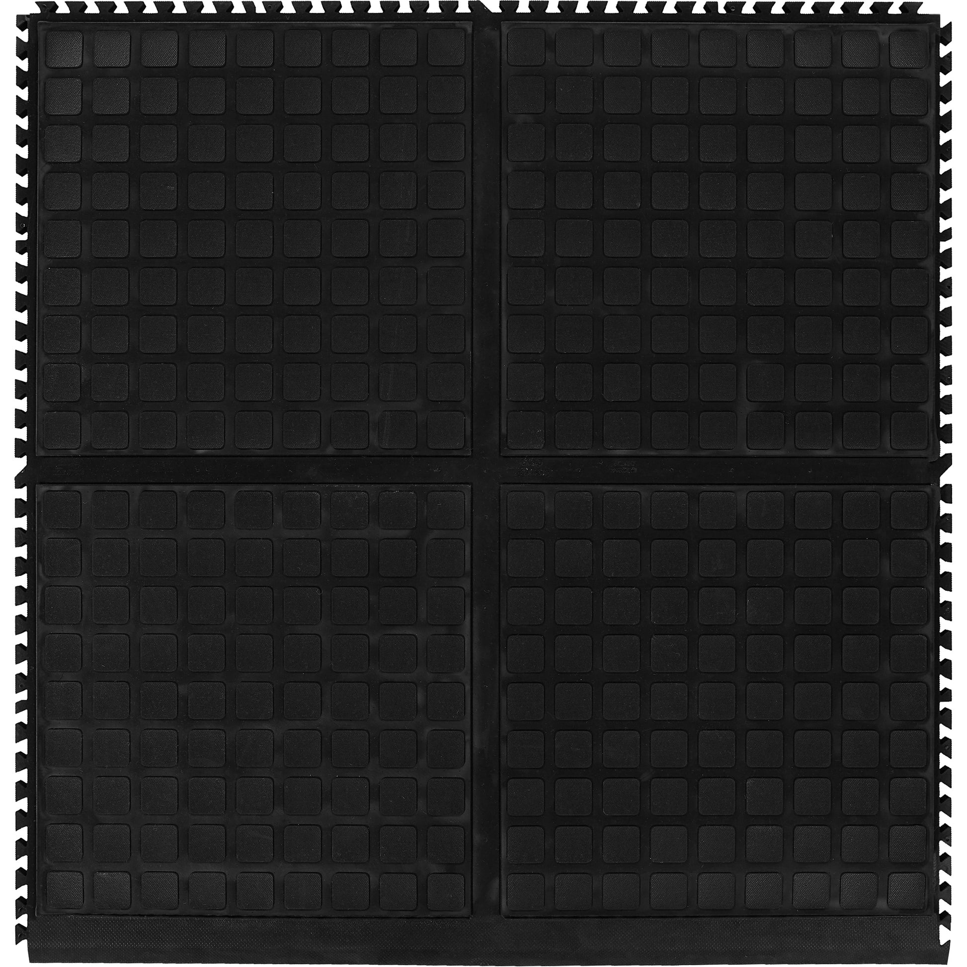 M+A Matting Hog Heaven III Comfort Modular Side Tile, Corrugated, 3' x 3-1/3' x 3/4", Black, Nitrile