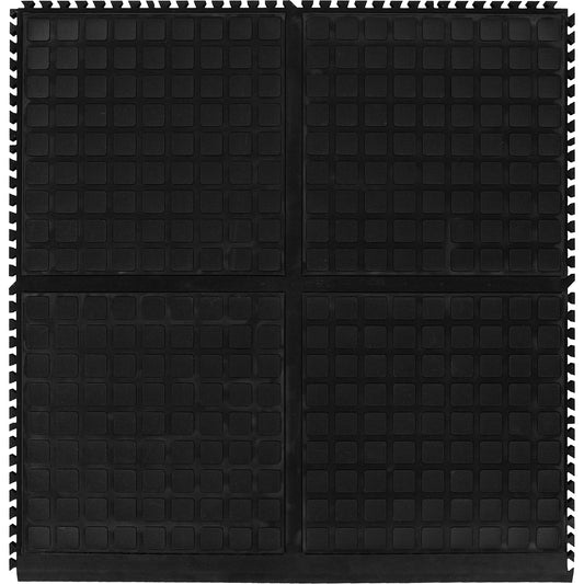 M+A Matting Hog Heaven III Comfort Modular Side Tile, Corrugated, 3' x 3-1/3' x 3/4", Black, Nitrile