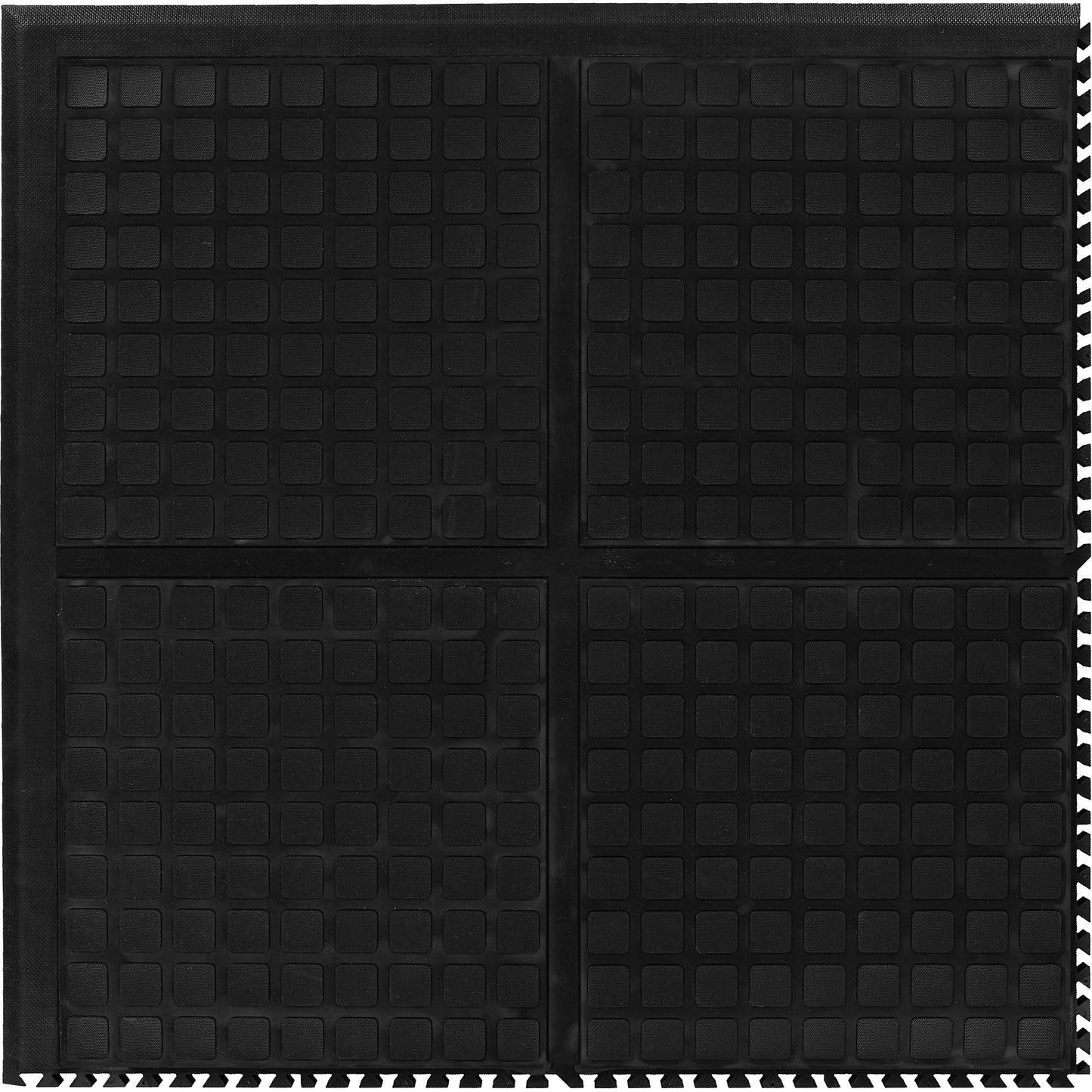 M+A Matting Hog Heaven III Comfort Modular Centre Tile, Corrugated, 3' x 3' x 3/4", Black, Nitrile