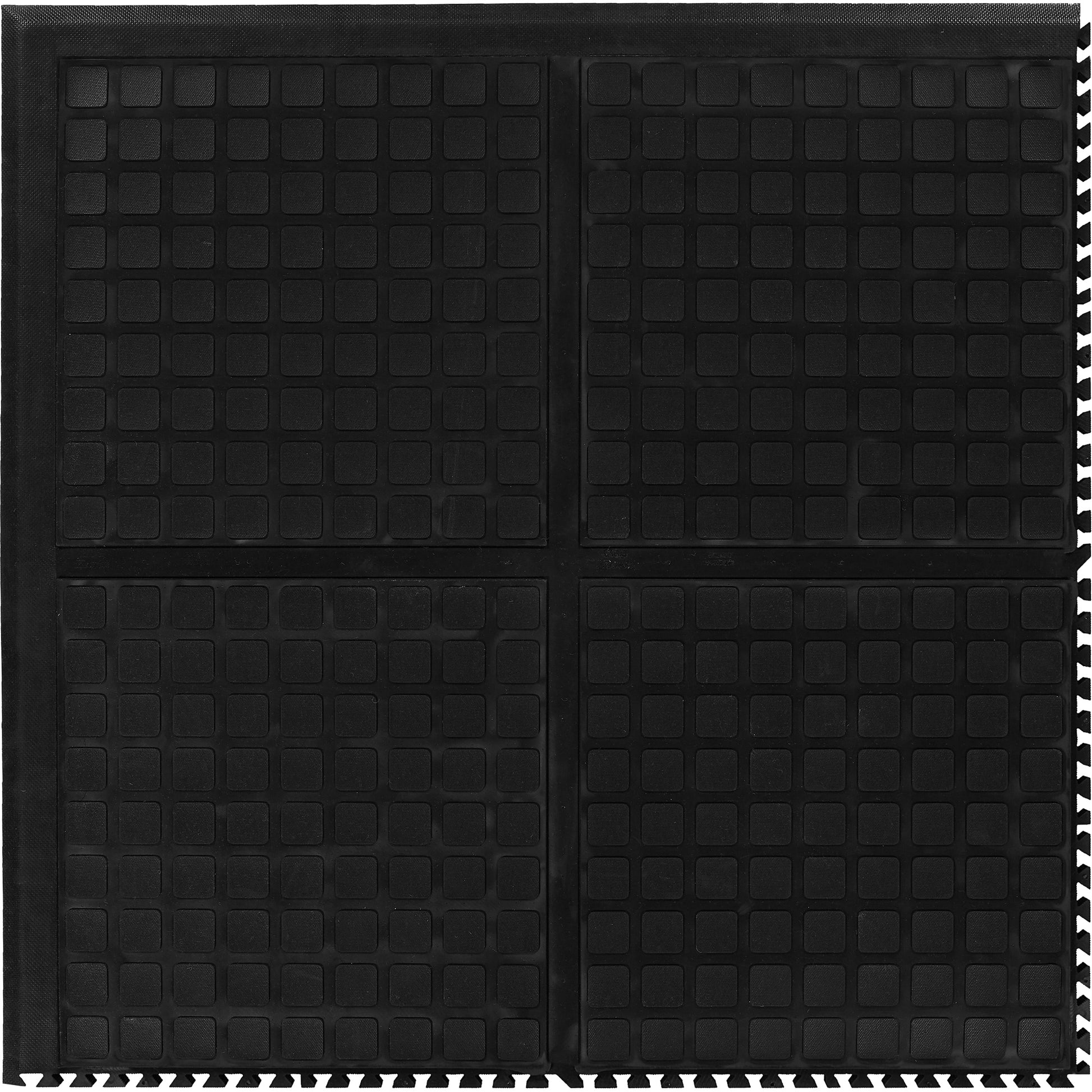 M+A Matting Hog Heaven III Comfort Modular Centre Tile, Corrugated, 3' x 3' x 3/4", Black, Nitrile