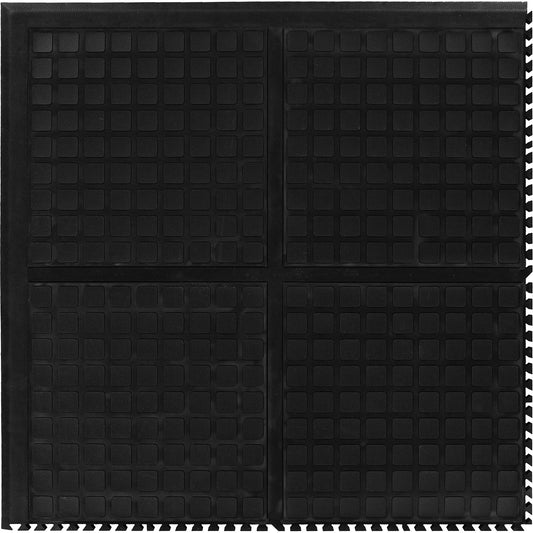 M+A Matting Hog Heaven III Comfort Modular Centre Tile, Corrugated, 3' x 3' x 3/4", Black, Nitrile