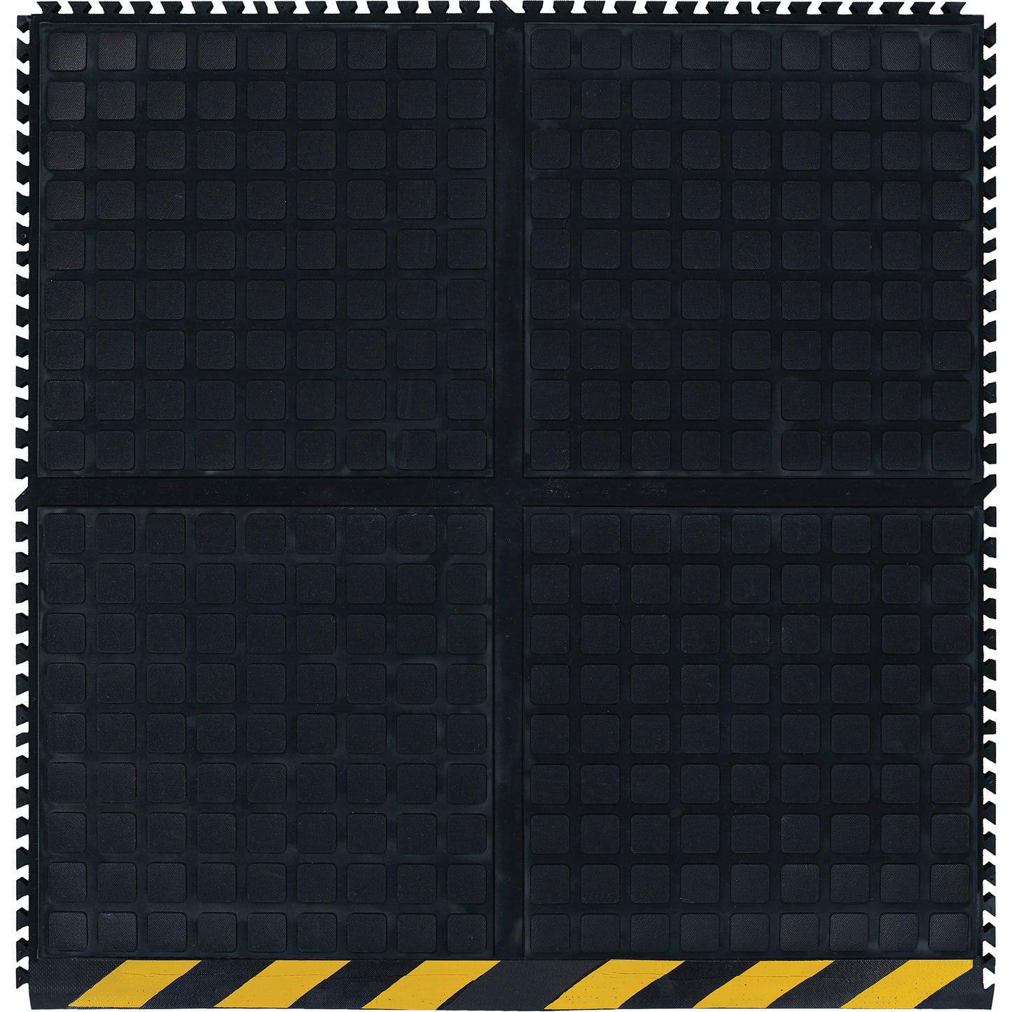 M+A Matting Hog Heaven III Comfort Modular Side Tile, Corrugated, 3' x 3-1/3' x 3/4", Black/Yellow, Nitrile
