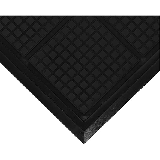 M+A Matting Hog Heaven III Comfort Workstation Mat, Corrugated, 3-3/5' x 3-3/5' x 3/4", Black, Nitrile