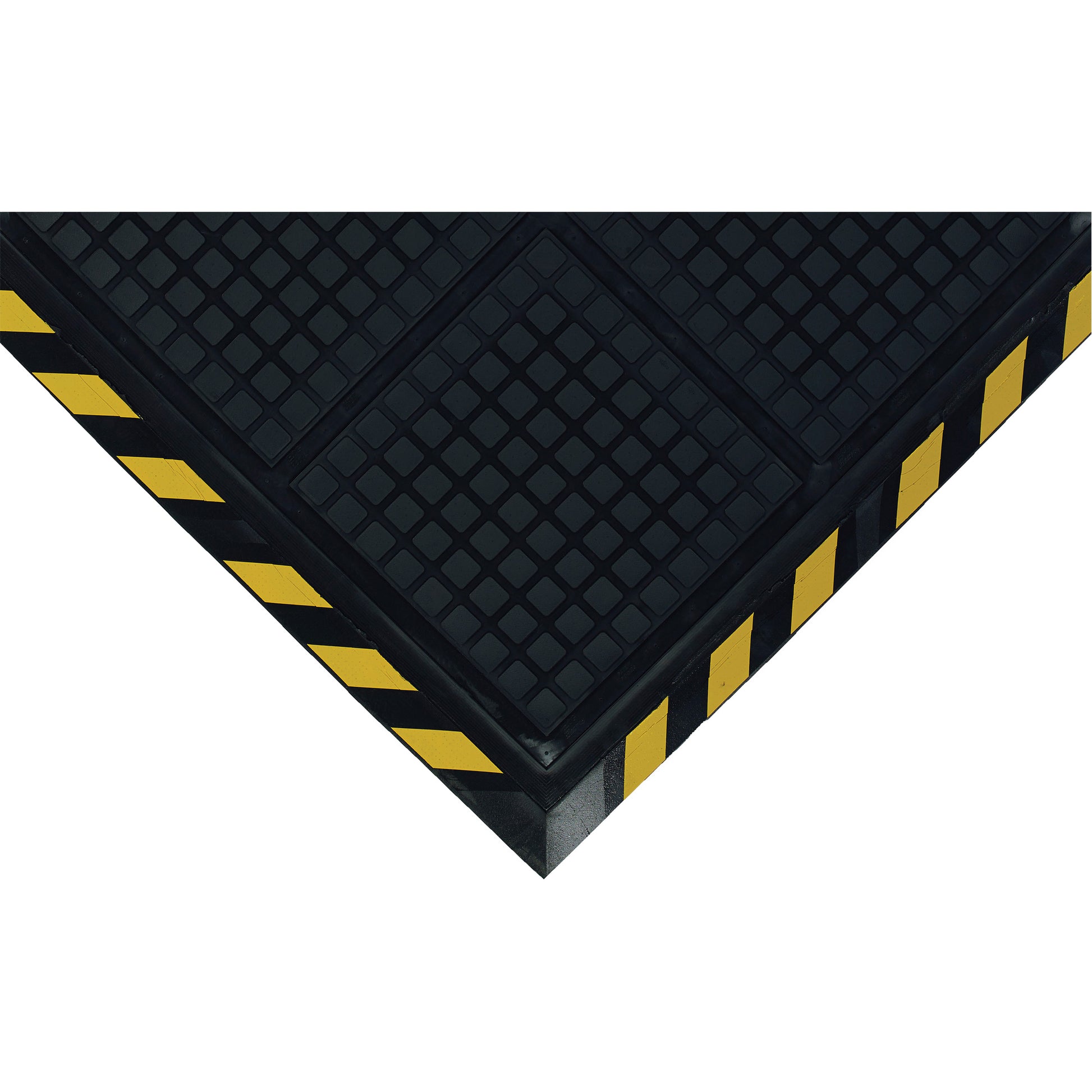 M+A Matting Hog Heaven III Comfort Workstation Mat, Corrugated, 3-3/5' x 3-3/5' x 3/4", Black/Yellow, Nitrile