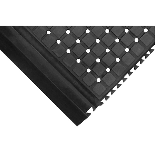 M+A Matting Hog Heaven III Drainable Linkable Middle Mat, Corrugated, 3' x 3-2/3' x 3/4", Black, Nitrile