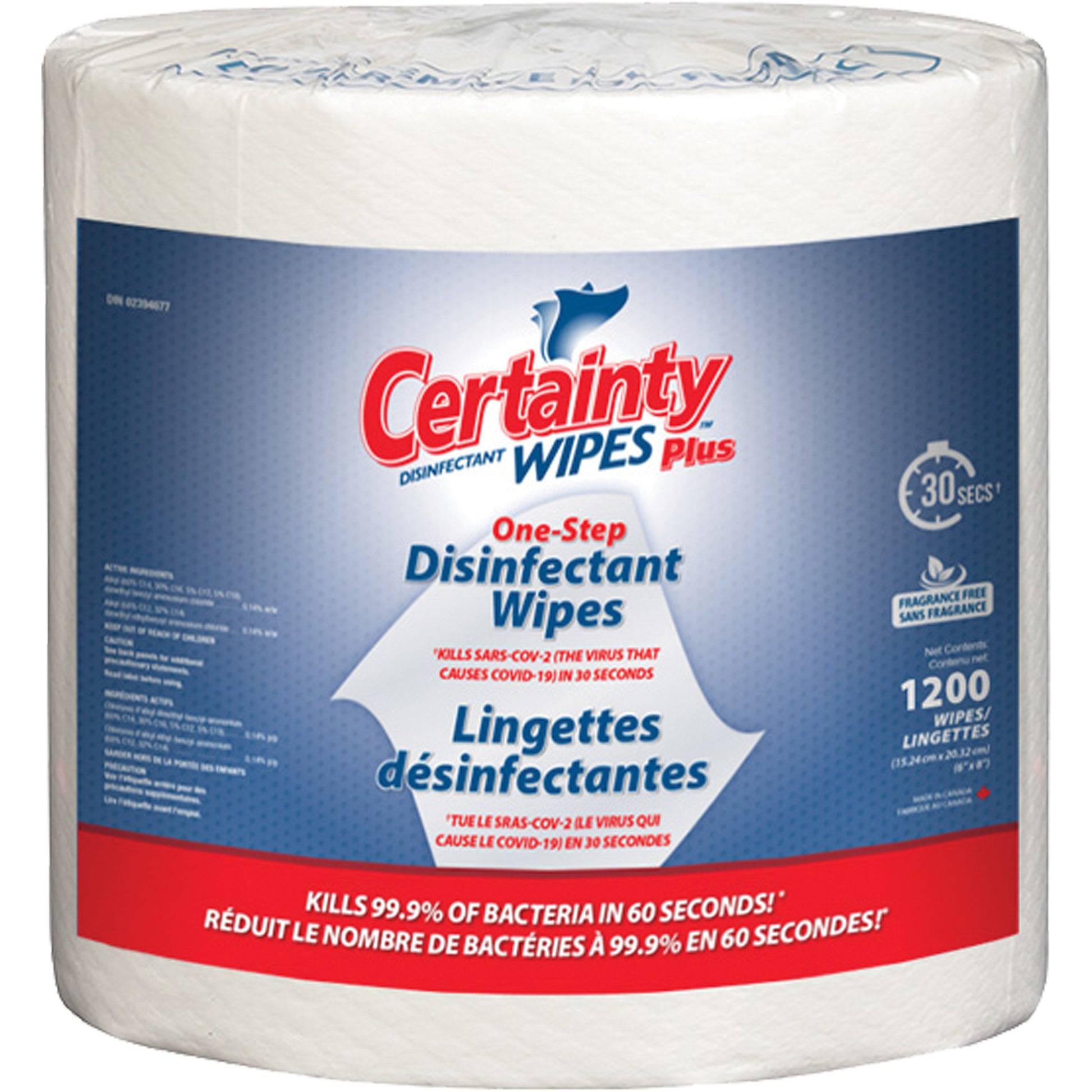 Plus Disinfectant Wipes, 8" x 6", 1200 Count